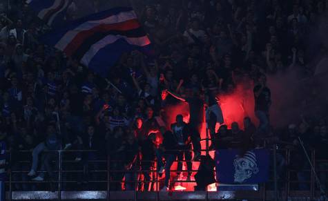 I tifosi blucerchiati durante Samp-Milan (Getty Images)