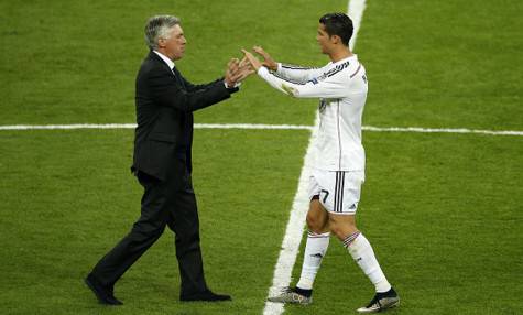 Carlo Ancelotti e Ronaldo (getty images)