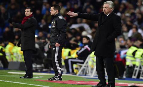 Emery e Ancelotti (getty images)