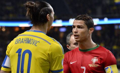 Ibrahimovic e Cristiano Ronaldo (getty images)