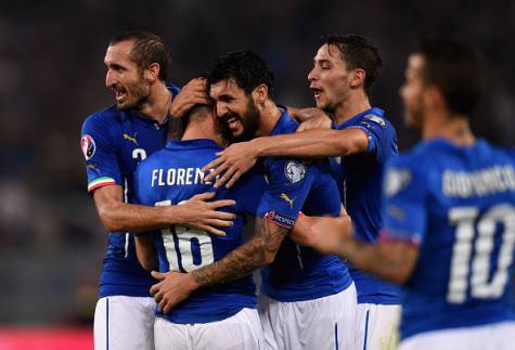 L'esultanza dell'Italia al gol di Florenzi (Getty Images)