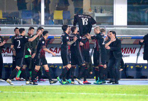 L'esultanza Milan con la maglia di Montolivo (©getty images)