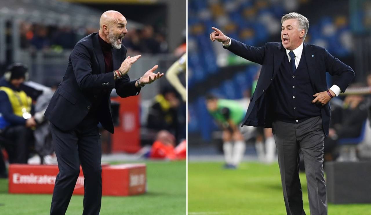 Milan Napoli formazioni ufficiali Stefano Pioli Carlo Ancelotti