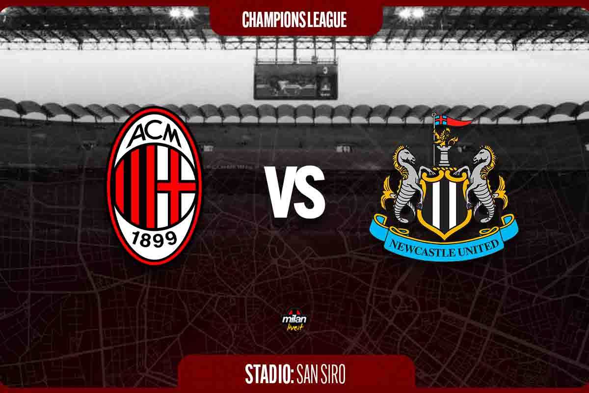 Champions League, Milan Newcastle in diretta