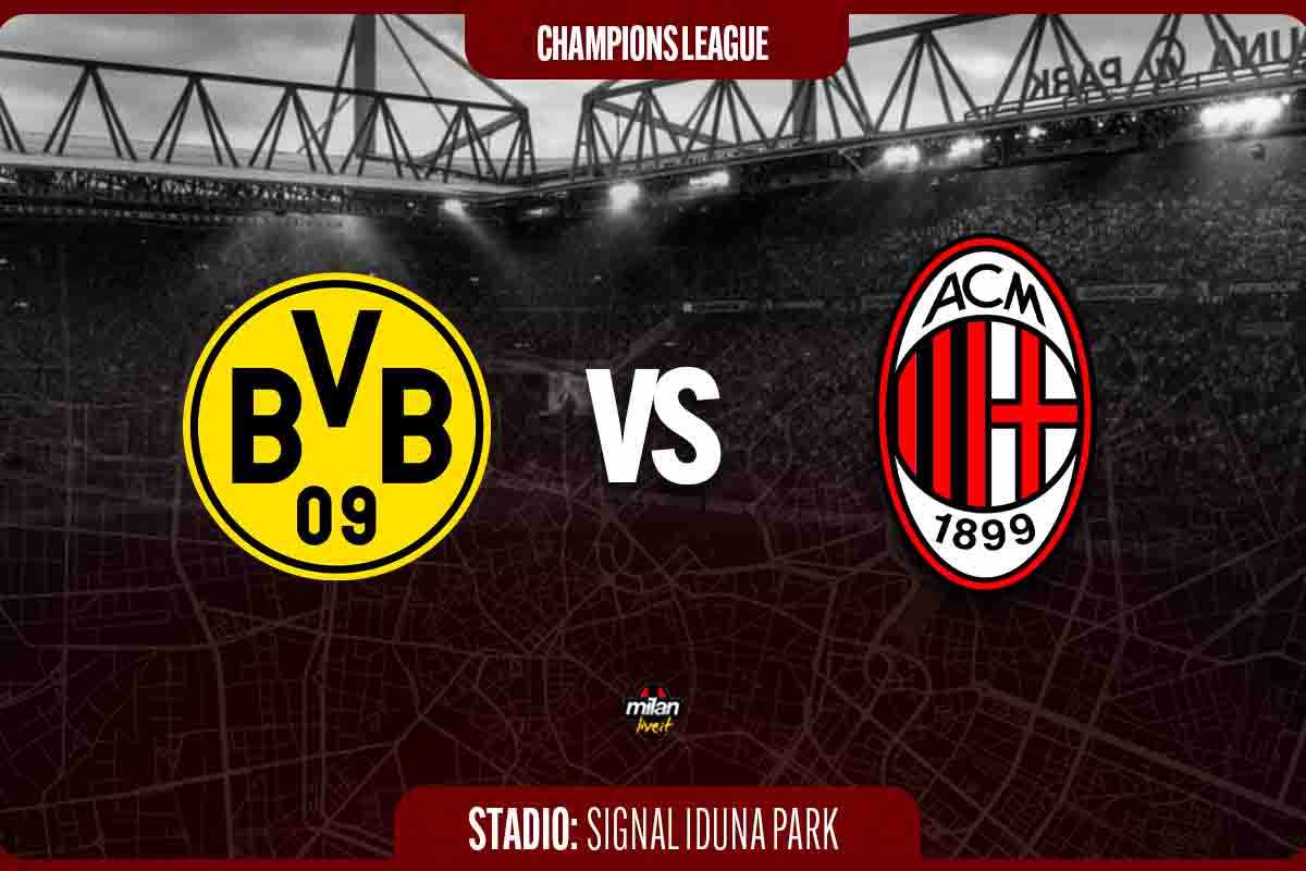 Champions League, Borussia Dortmund-Milan in diretta