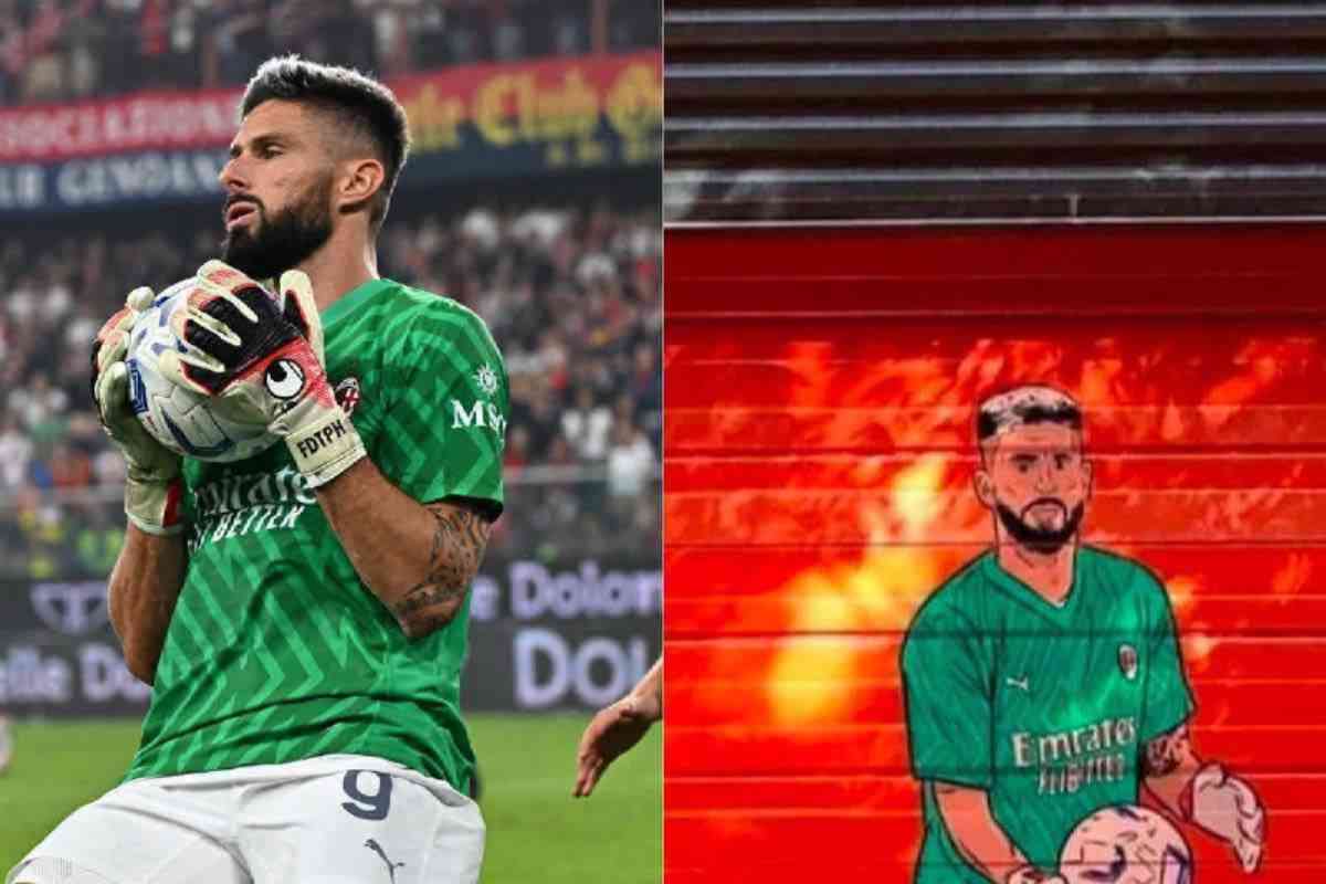 Olivier Giroud portiere, celebrato con un murales