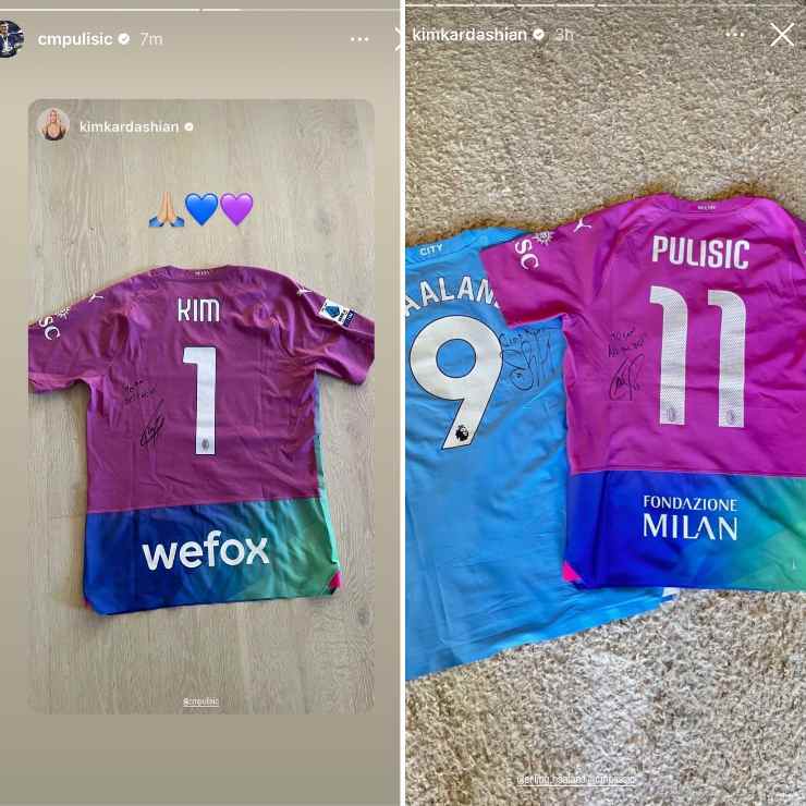 Kim Kardashian, maglia del Milan in regalo