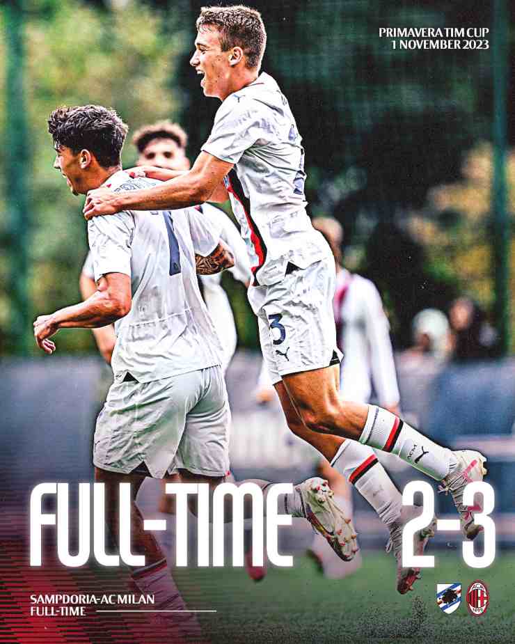 Il Milan Primavera vince con la Samp in Coppa