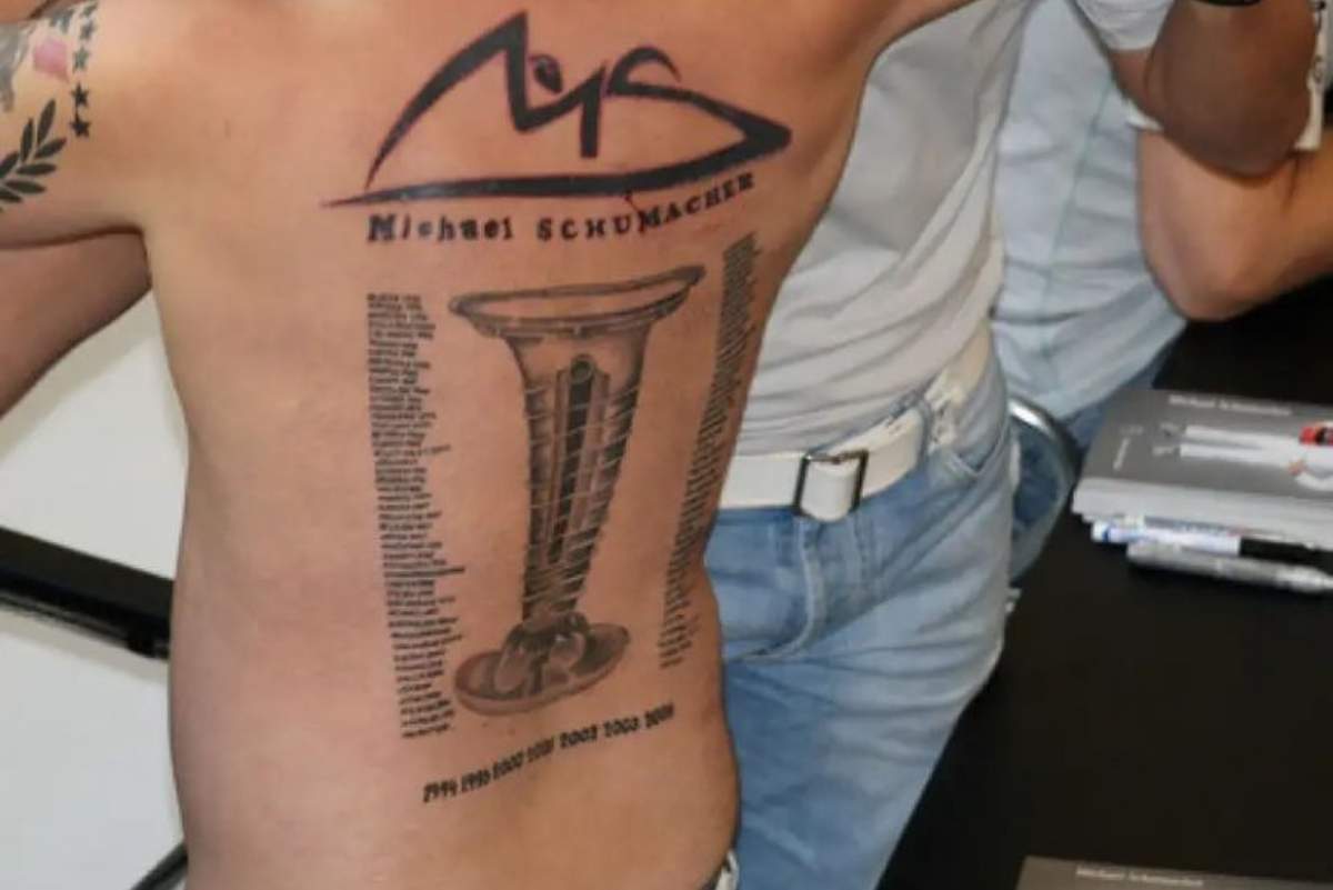 L'incredibile tatuaggio delle vittorie di Michael Schumacher