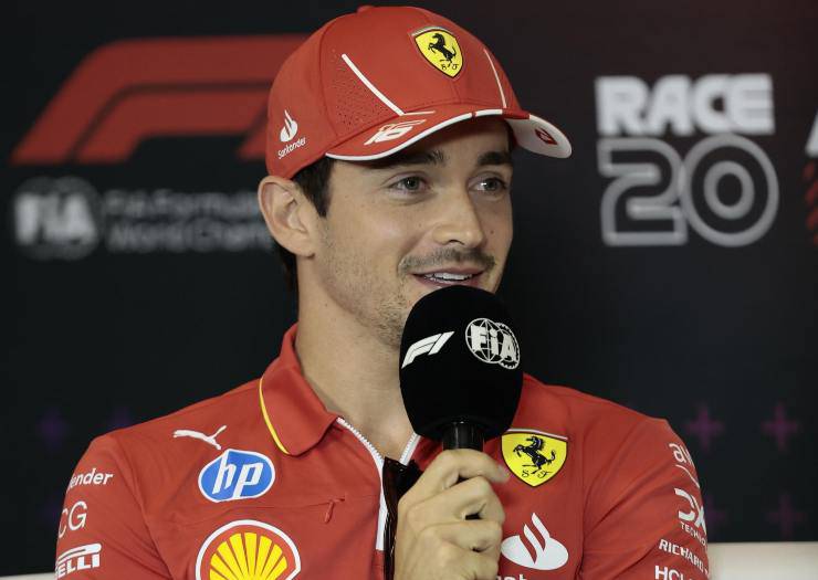 Leclerc in conferenza stampa