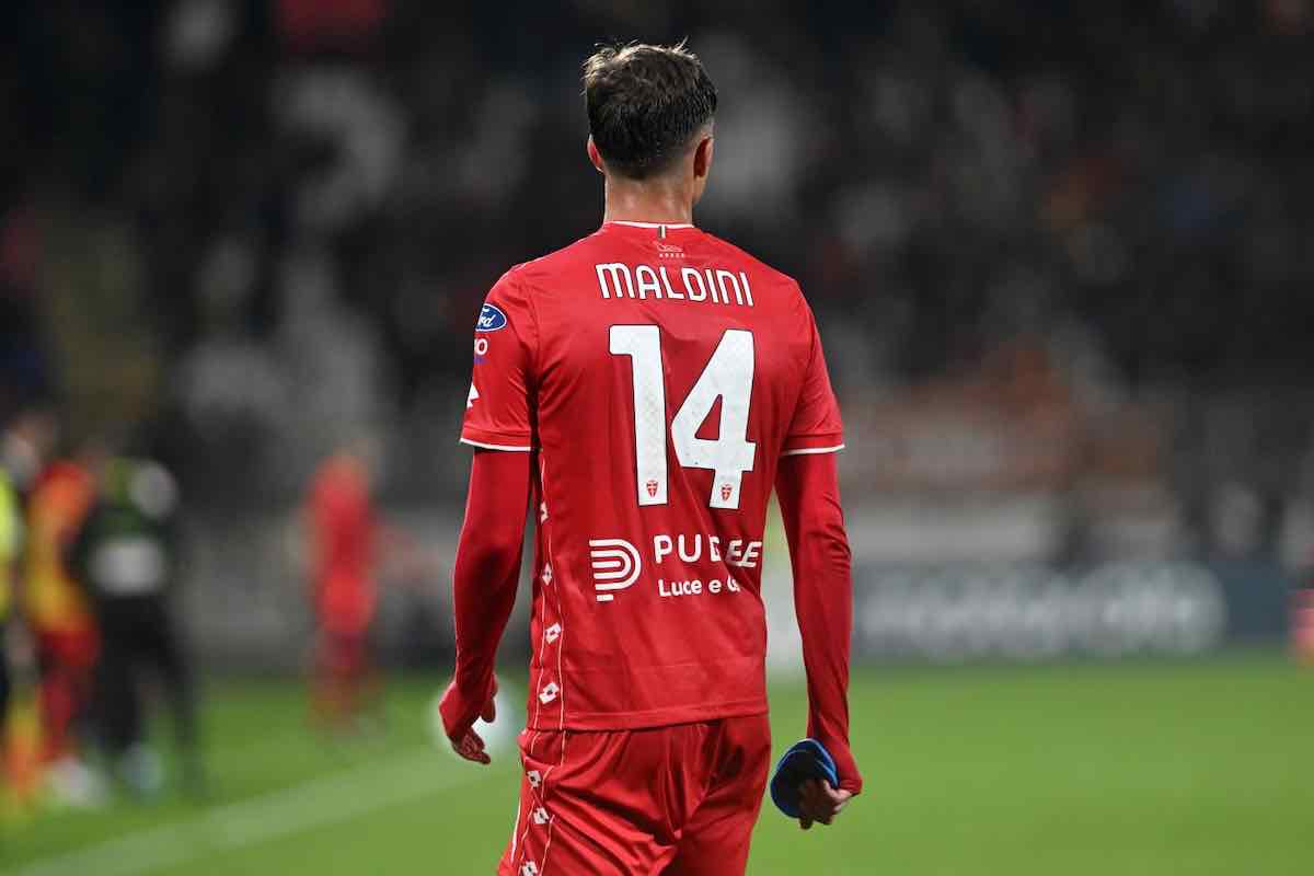 Daniel Maldini con la maglia del Monza