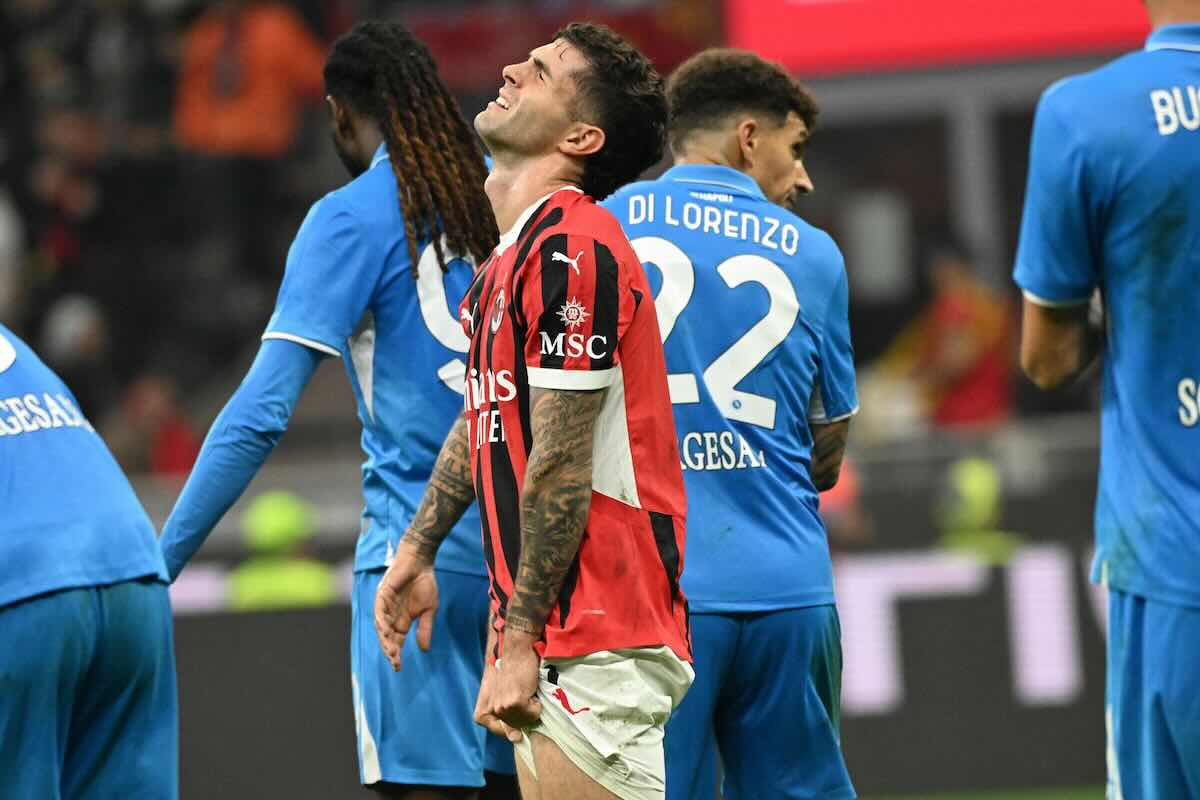 Pulisic durante Milan-Napoli