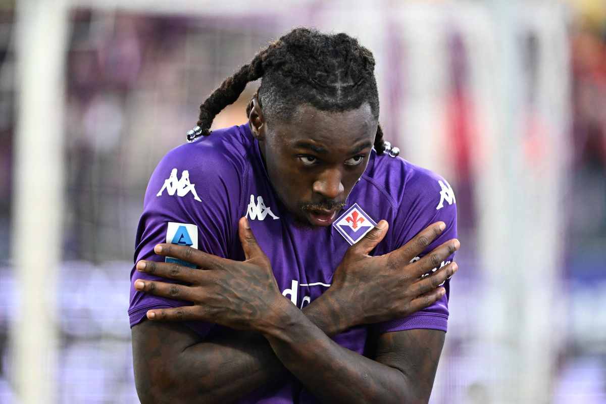 Esultanza Moise Kean Fiorentina