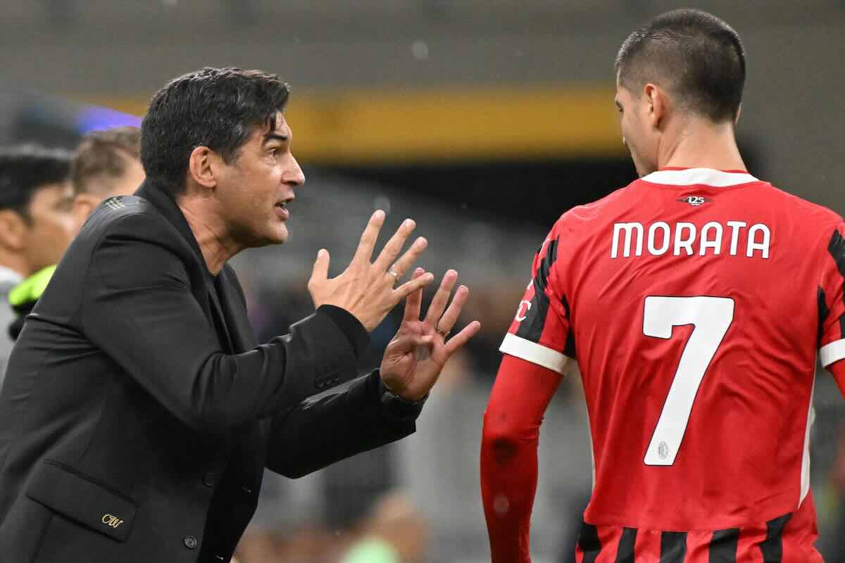 Paulo Fonseca e Alvaro Morata in campo