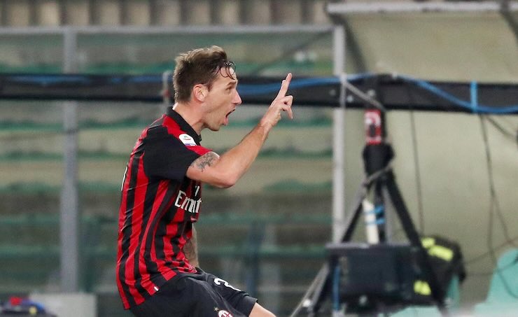 Lucas Biglia esulta dopo un gol