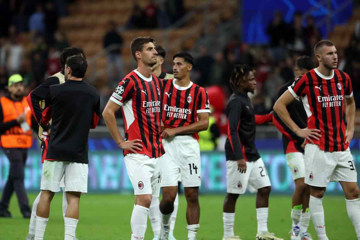 Il Milan sotto la Curva a San Siro