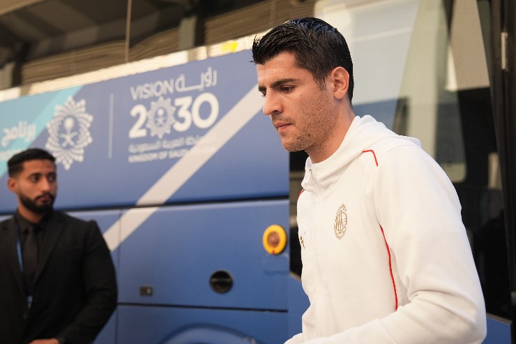 L'attaccante rossonero Alvaro Morata