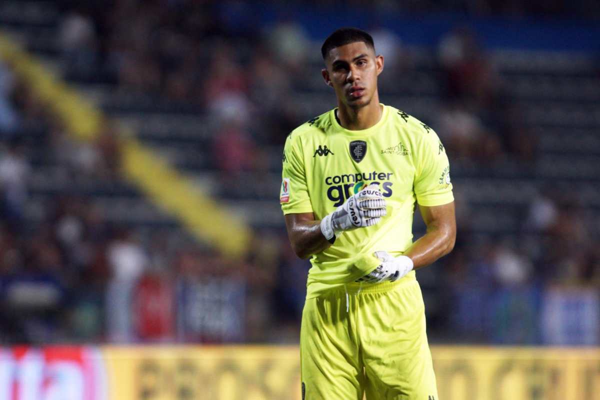 Davis Vasquez portiere dell'Empoli durante una partita 