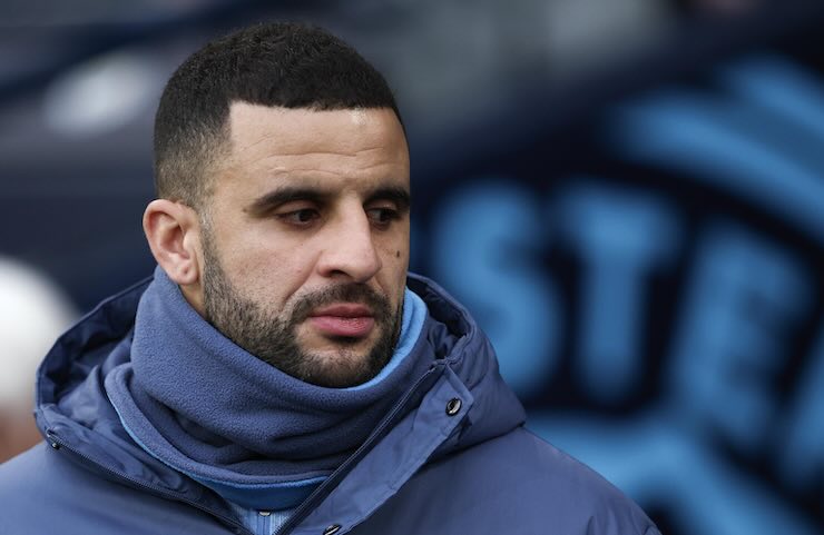 Kyle Walker terzino del Manchester City che si avvia verso gli spogliatoi