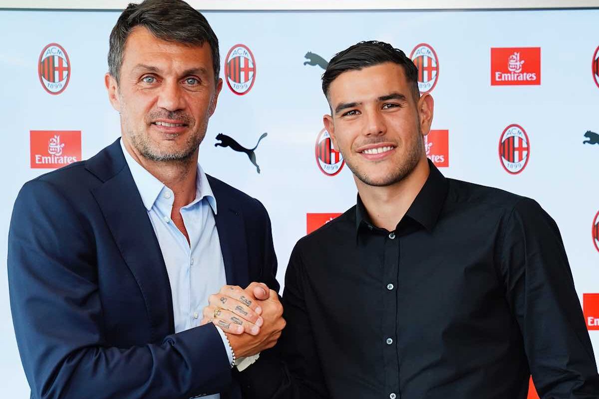 Theo Hernandez con Paolo Maldini